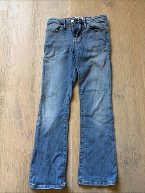 Frame Denim Mid Wash Flare Jeans in Classic Blue